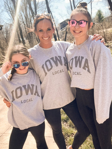 Iowa Local Heather Grey Sweatshirt--Teal Daisy Womens Boutique
