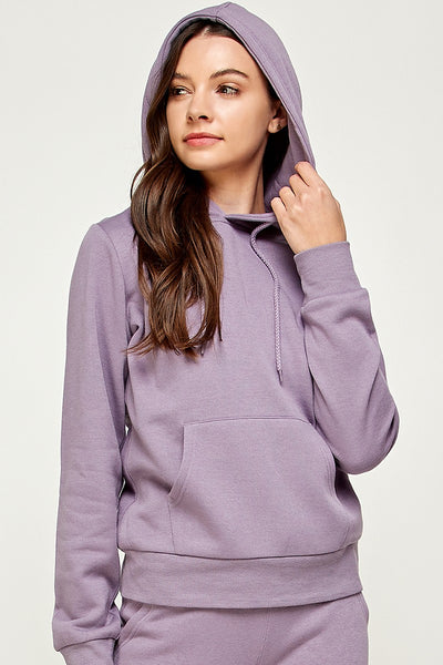Basic Hoodie Sweatshirt-Dusty Purple--Teal Daisy Womens Boutique