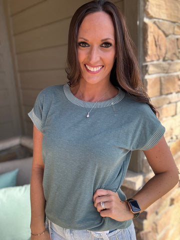 Olive S/S Top--Teal Daisy Womens Boutique