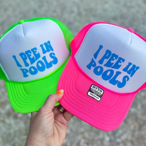 I Pee In Pools Trucker Hat--Teal Daisy Womens Boutique