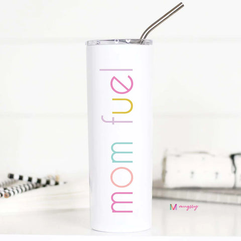 Mom Fuel Tall Travel Cup--Teal Daisy Womens Boutique