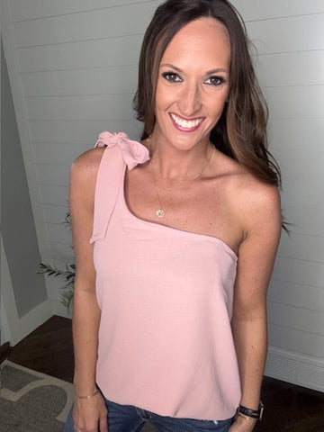 Pink One Shoulder Top--Teal Daisy Womens Boutique