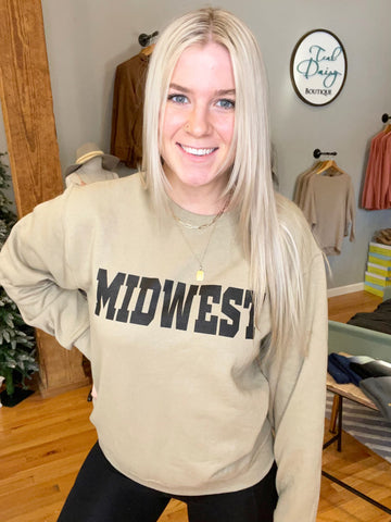 Midwest Sweatshirt--Teal Daisy Womens Boutique