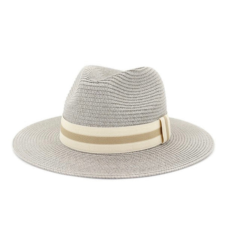 Grey Beach Straw Hat--Teal Daisy Womens Boutique