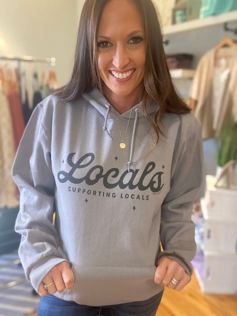 Locals Supporting Locals Hoodie-Small-Teal Daisy Womens Boutique