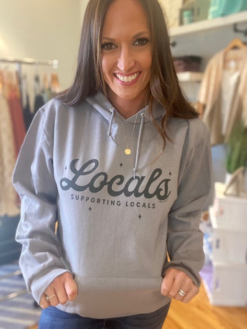 Locals Supporting Locals Hoodie-Medium-Teal Daisy Womens Boutique